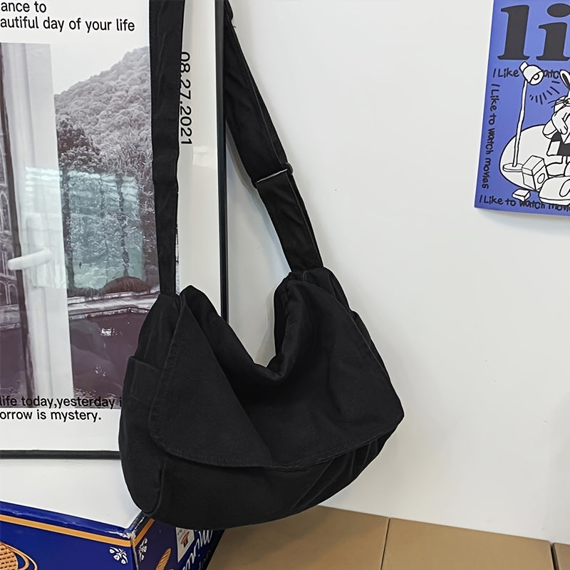 Large Capacity Canvas Bag Simple Messenger Bag Sports Casual Shoulder Bag Crossbody Bag For Men