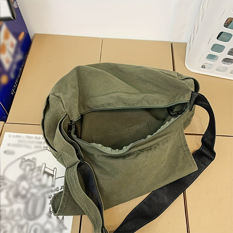 Large Capacity Canvas Bag Simple Messenger Bag Sports Casual Shoulder Bag Crossbody Bag For Men