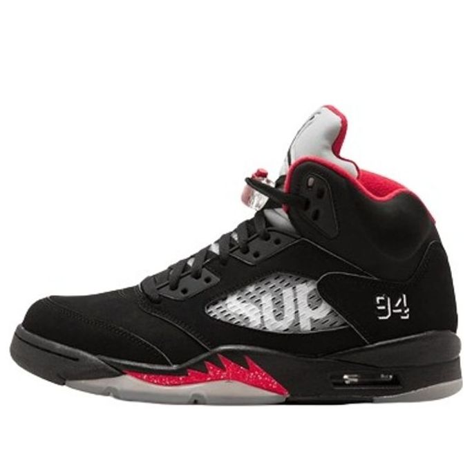 Supreme x Air Jordan 5 Retro 'Black'  824371-001 Cultural Kicks